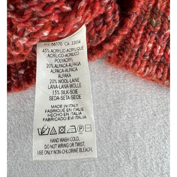 Moth Anthropologie Orange Mock Neck Wool Alpaca Sweater S Cozycore Cabincore - Picture 9 of 9